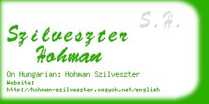 szilveszter hohman business card